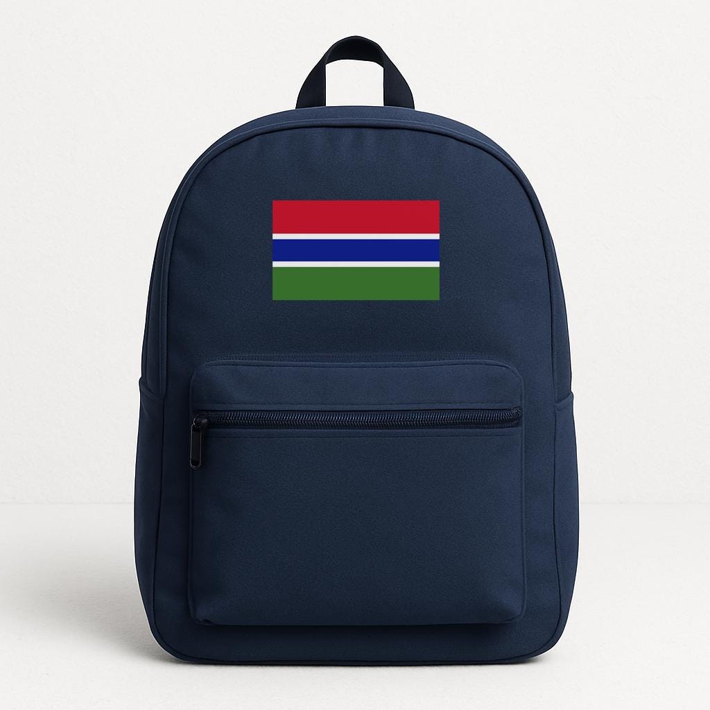 a backpack with the flag of the country of south africa