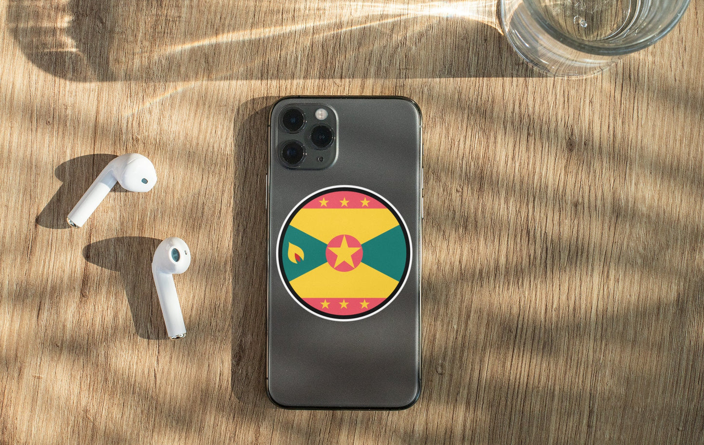 Grenada Flag Circle Sticker Decal
