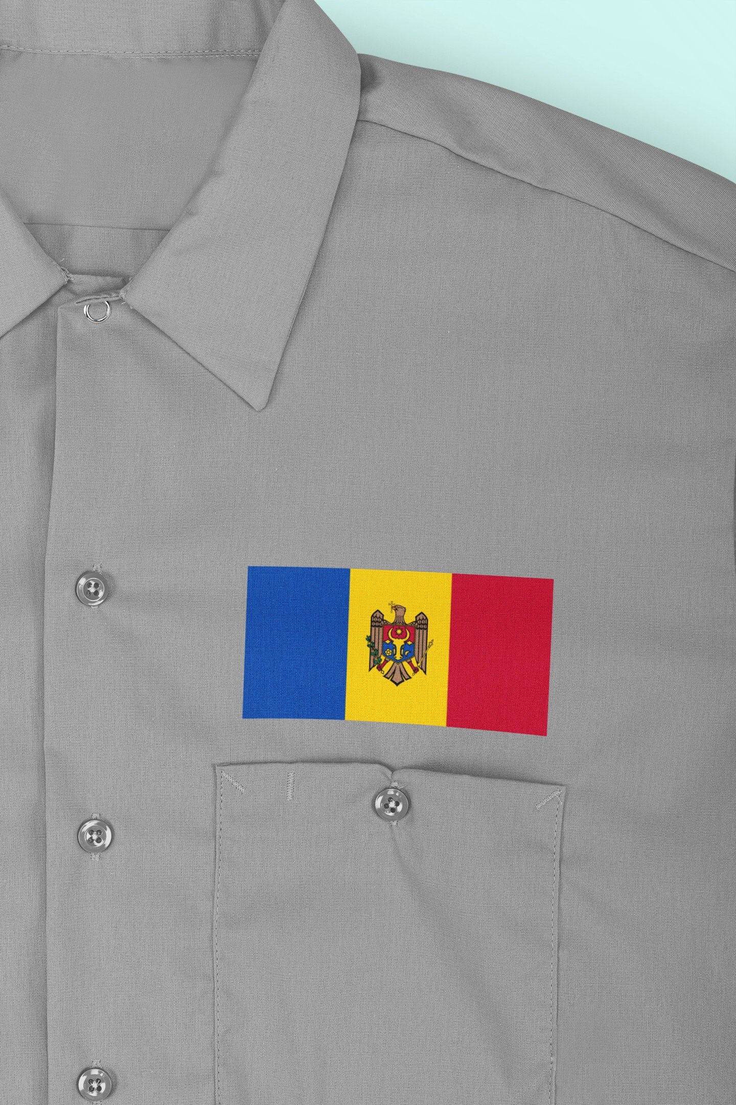 Moldova Flag Iron On Heat Transfer Vinyl HTV / Republic of Moldova / Republica Moldova / Chișinău / Moldovan