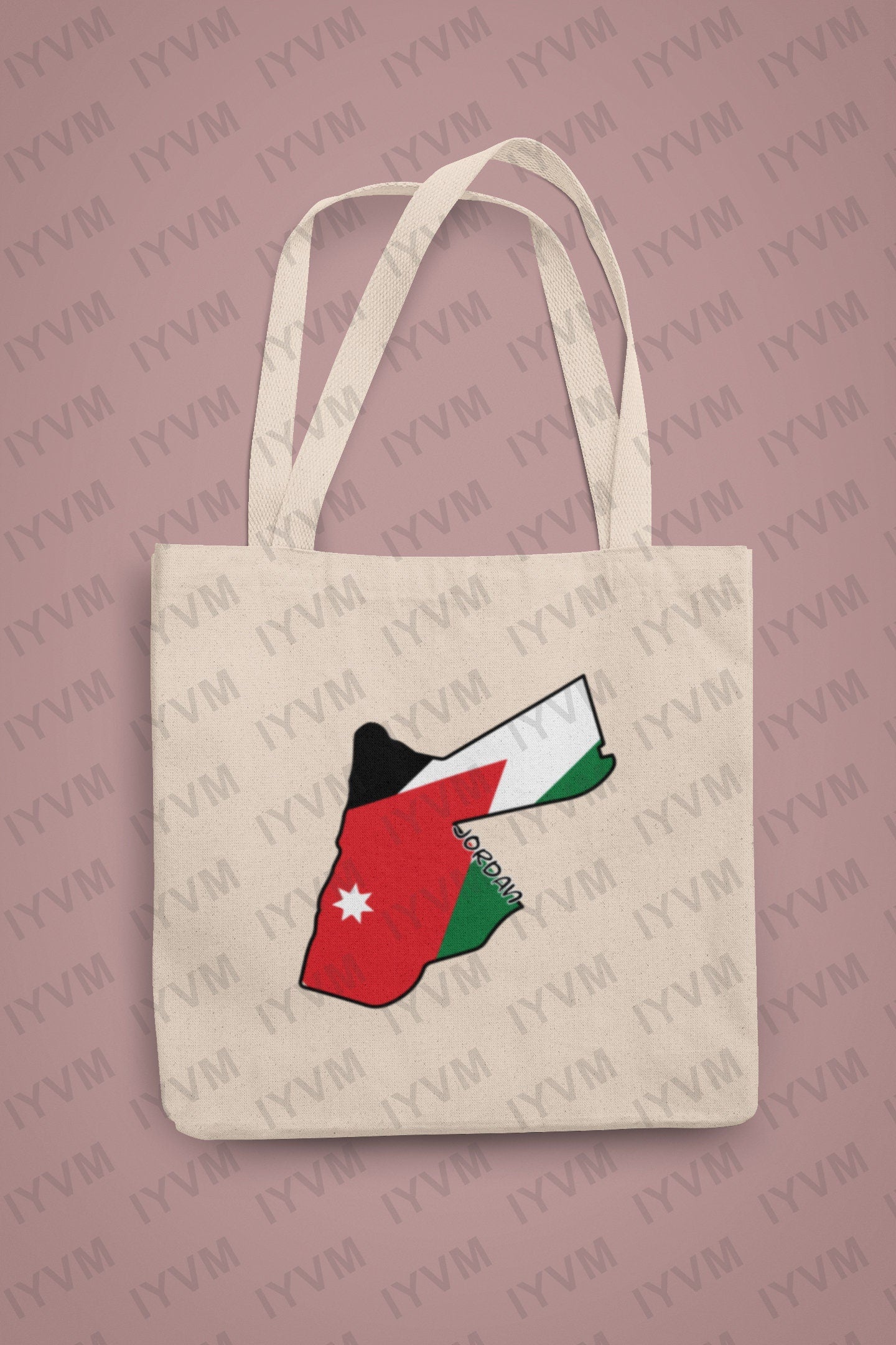 Jordan Map Iron On Heat Transfer Vinyl HTV / Hashemite Kingdom of Jordan / الله، الوطن، الملك / Amman /