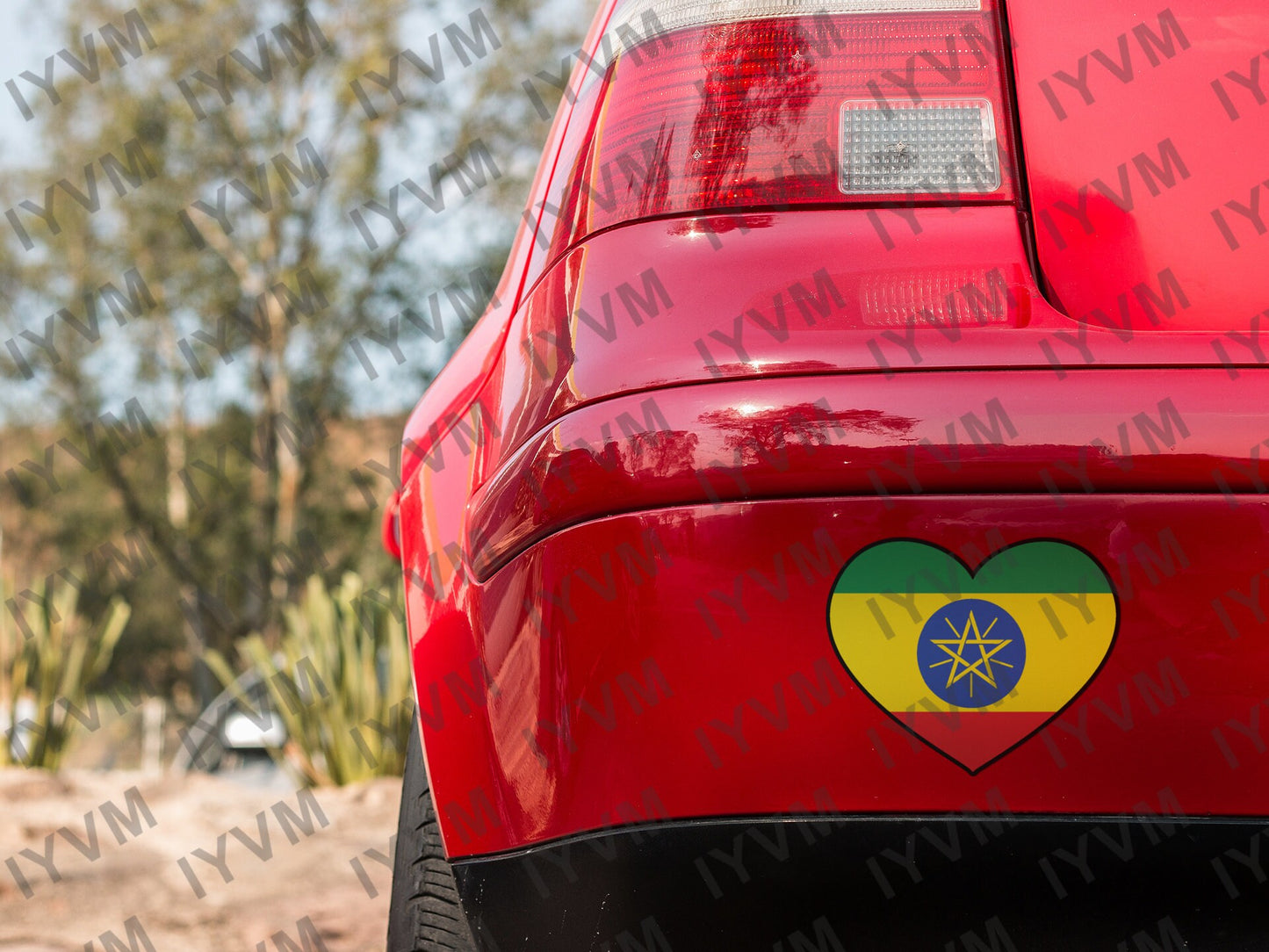 Ethiopia Flag Heart Sticker Decal / Federal Democratic Republic of Ethiopia / Addis Ababa / Ethiopian