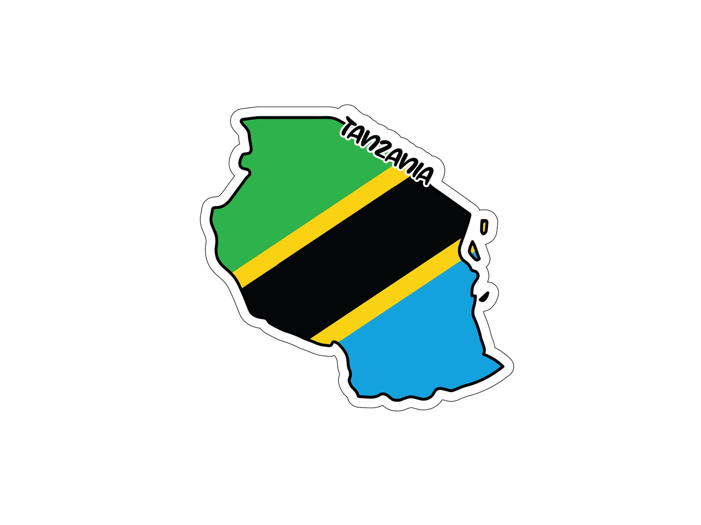 Tanzania Map Flag Sticker Decal