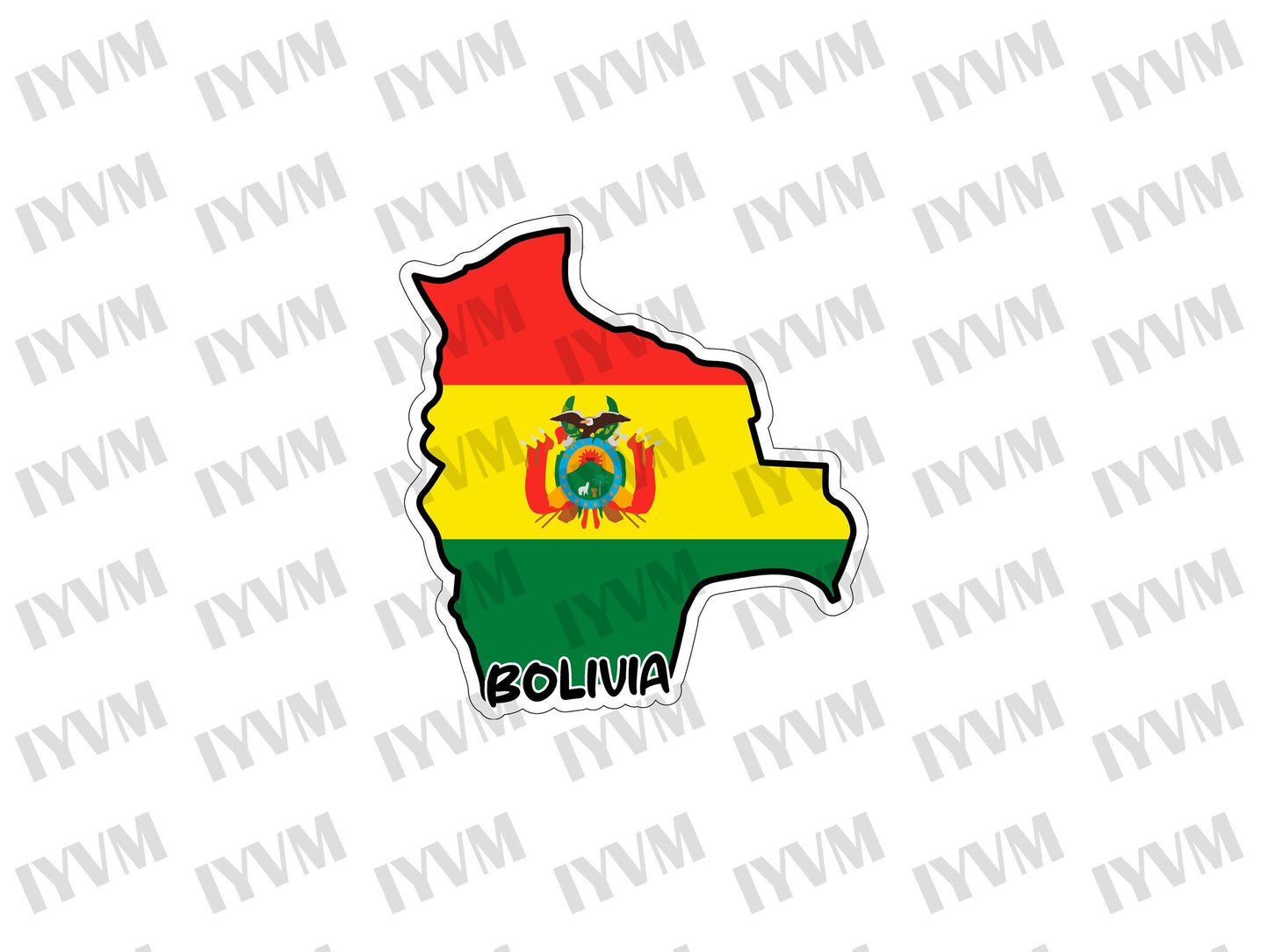 Bolivia Map Flag Sticker Decal / Sucre / La Unión es la Fuerza / the Plurinational State of Bolivia