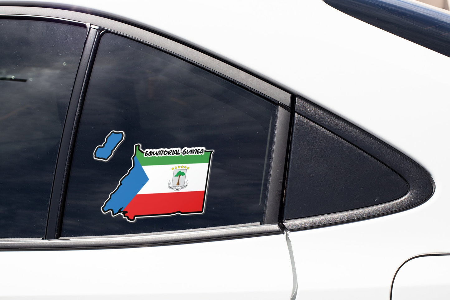 Equatorial Guinea Map Flag Sticker Decal