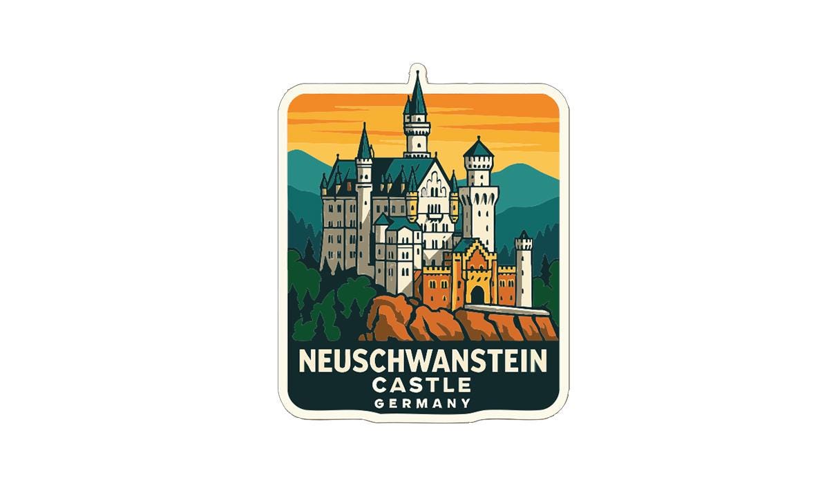 Neuschwanstein Castle Germany Iron On Heat Transfer Vinyl HTV Die-Cut Symbolic