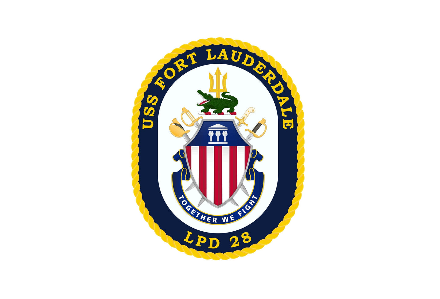 USS Fort Lauderdale LPD-28 Badge Sticker Decal Freedom-class littoral combat ship Car Sticker Bumper Sticker for Car Emblem