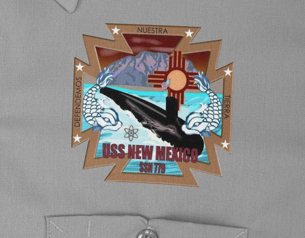 USS New Mexico SSN-779 Badge Iron On Heat Transfer Vinyl HTV Virginia Class Attack submarine