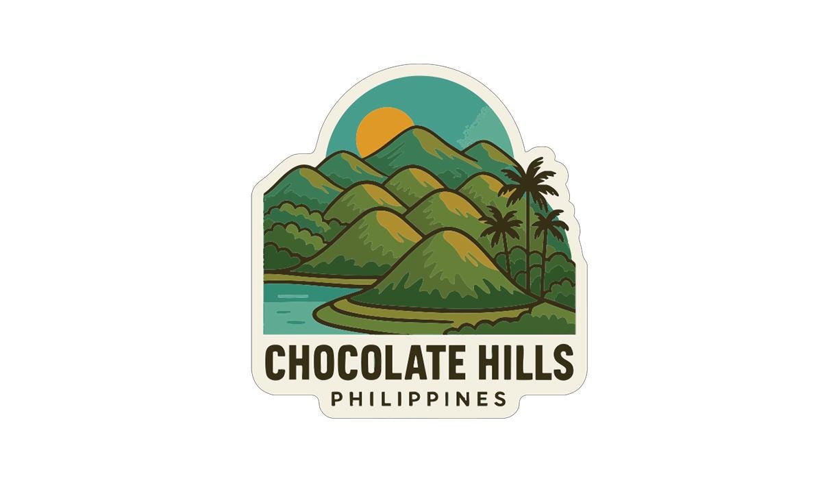 Chocolate Hills Philippines Iron On Heat Transfer Vinyl HTV Die-Cut Symbolic