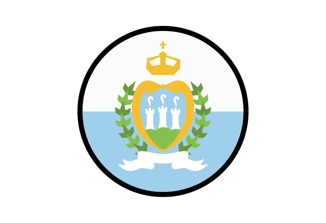 San Marino Flag Circle Sticker Decal