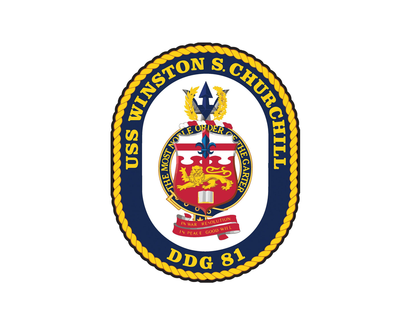 USS Winston S. Churchill DDG-81 Badge Sticker Decal Arleigh Burke Class Destroyer Car Sticker Bumper Sticker for Car Emblem
