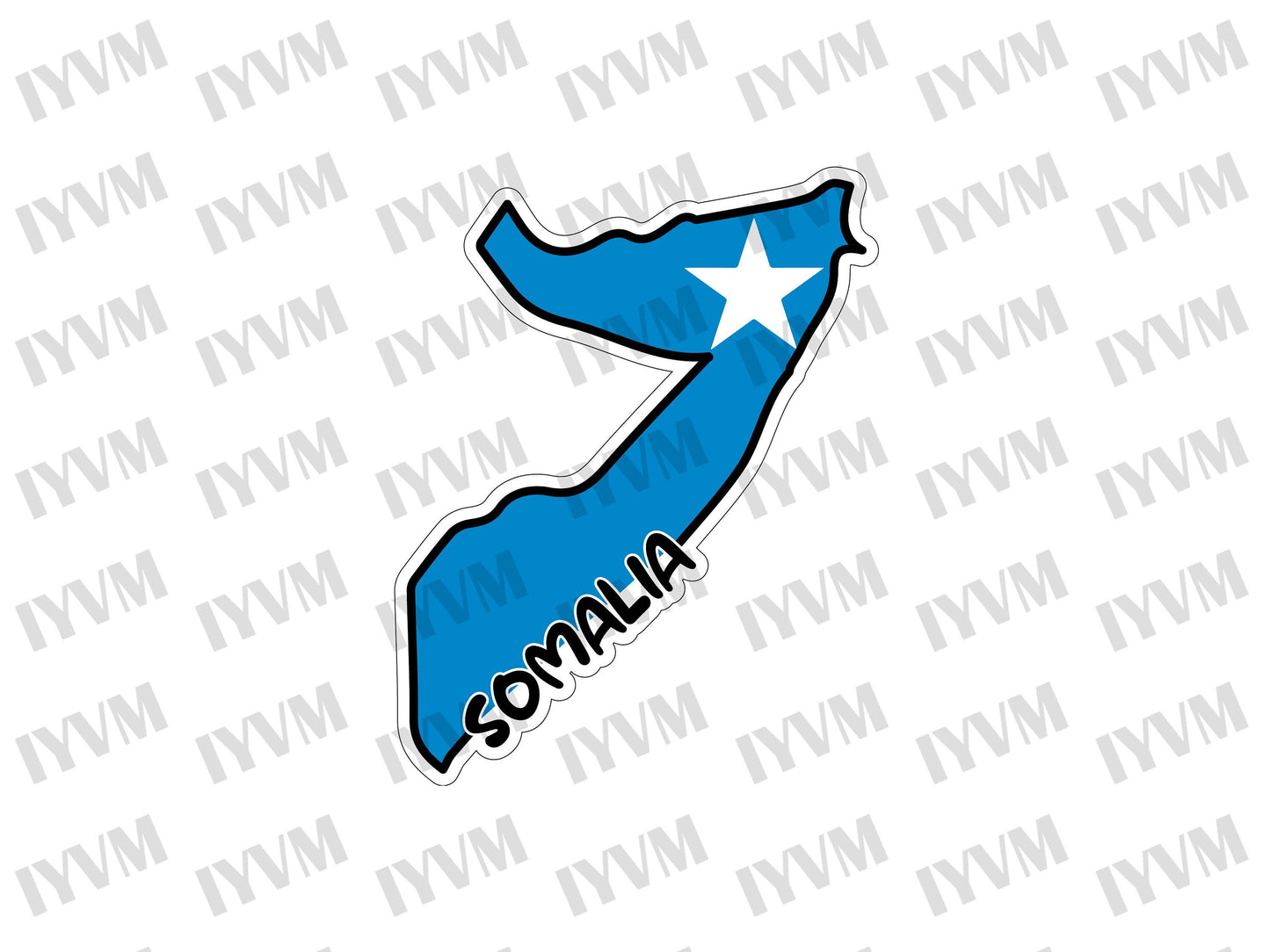 Somalia Map Flag Sticker Decal / Federal Republic of Somalia / Jamhuuriyadda Federaalka Soomaaliya / Mogadishu / Somali Somalian /