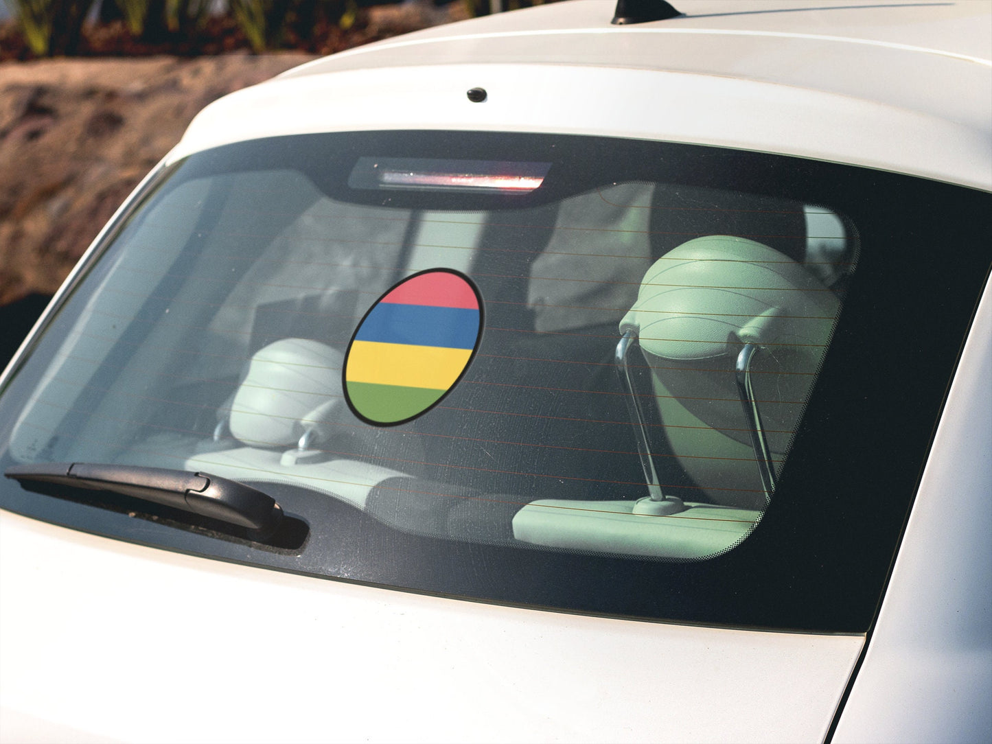 Mauritius Flag Circle Sticker Decal