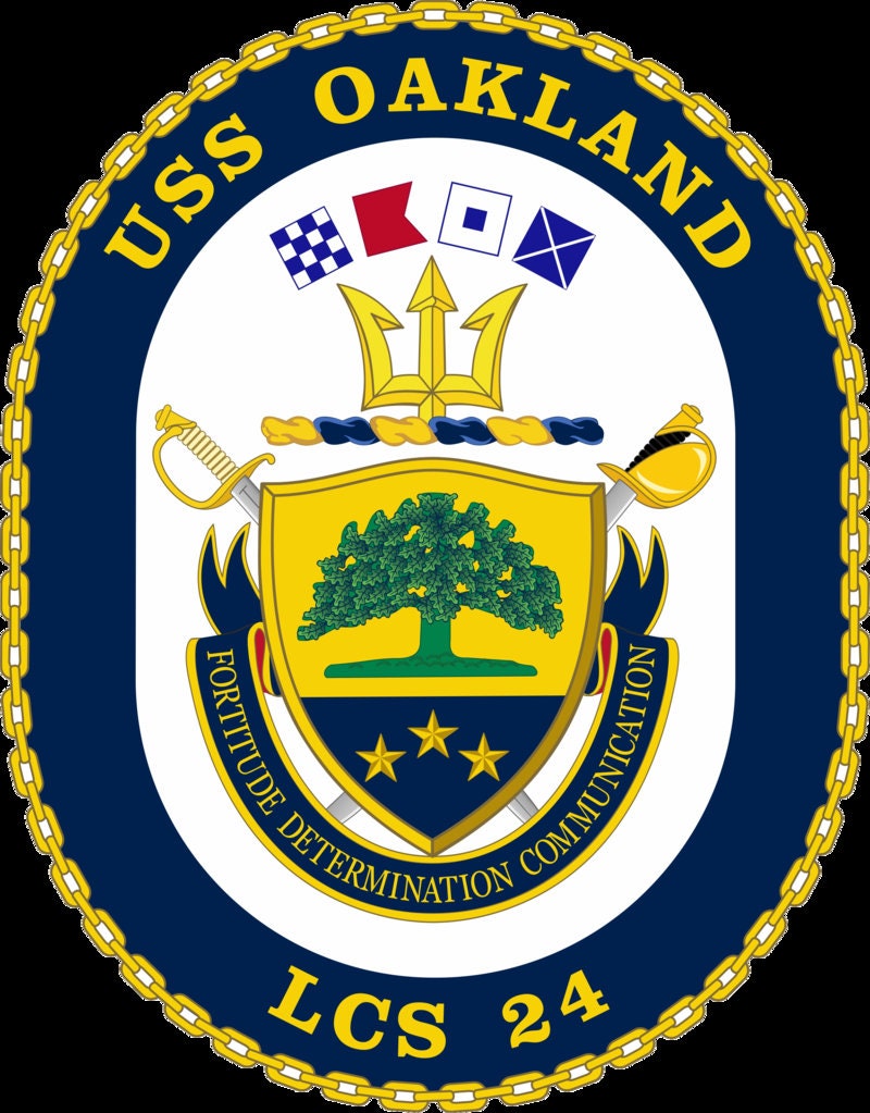 USS Oakland LCS-24 Badge Iron On Heat Transfer Vinyl HTV Independence Class Littoral combat ship