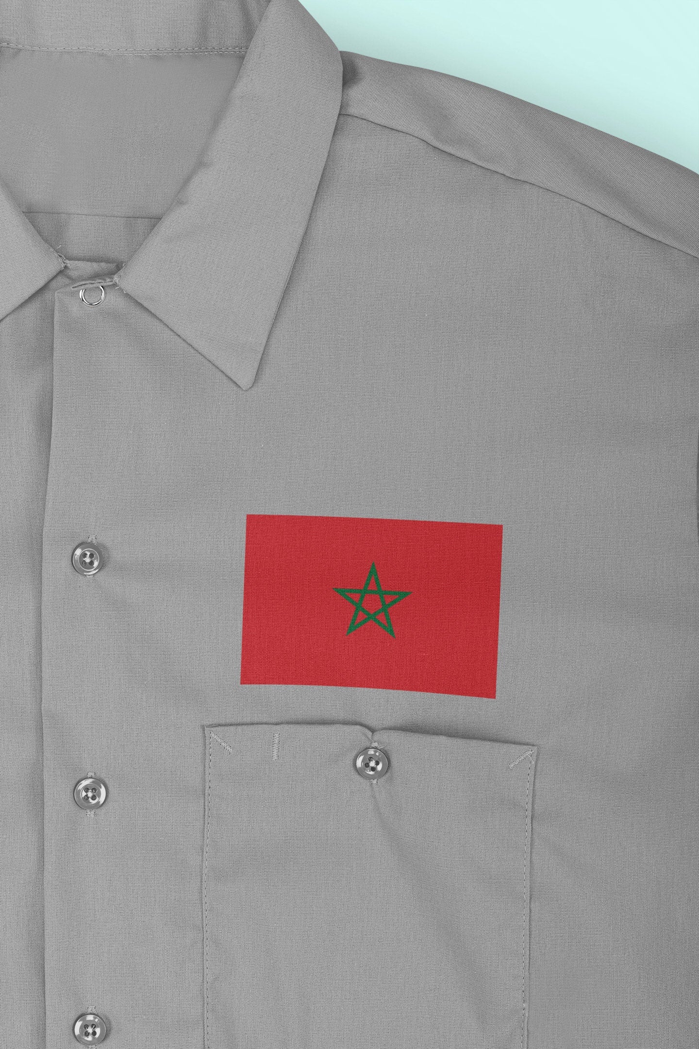 Morocco Flag Iron On Heat Transfer Vinyl HTV / Kingdom of Morocco / المملكة المغربية / Rabat / Moroccan