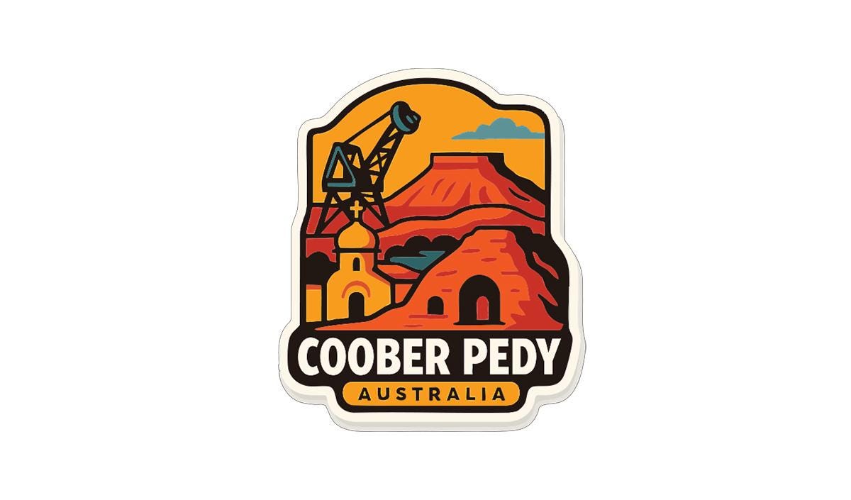 a logo for the town of Coober Pedy, Australia.