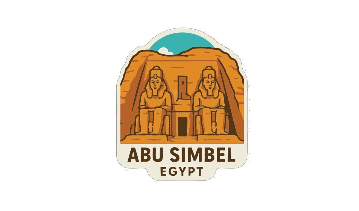 Abu Simbel Egypt Iron On Heat Transfer Vinyl HTV Die-Cut Symbolic Landmark