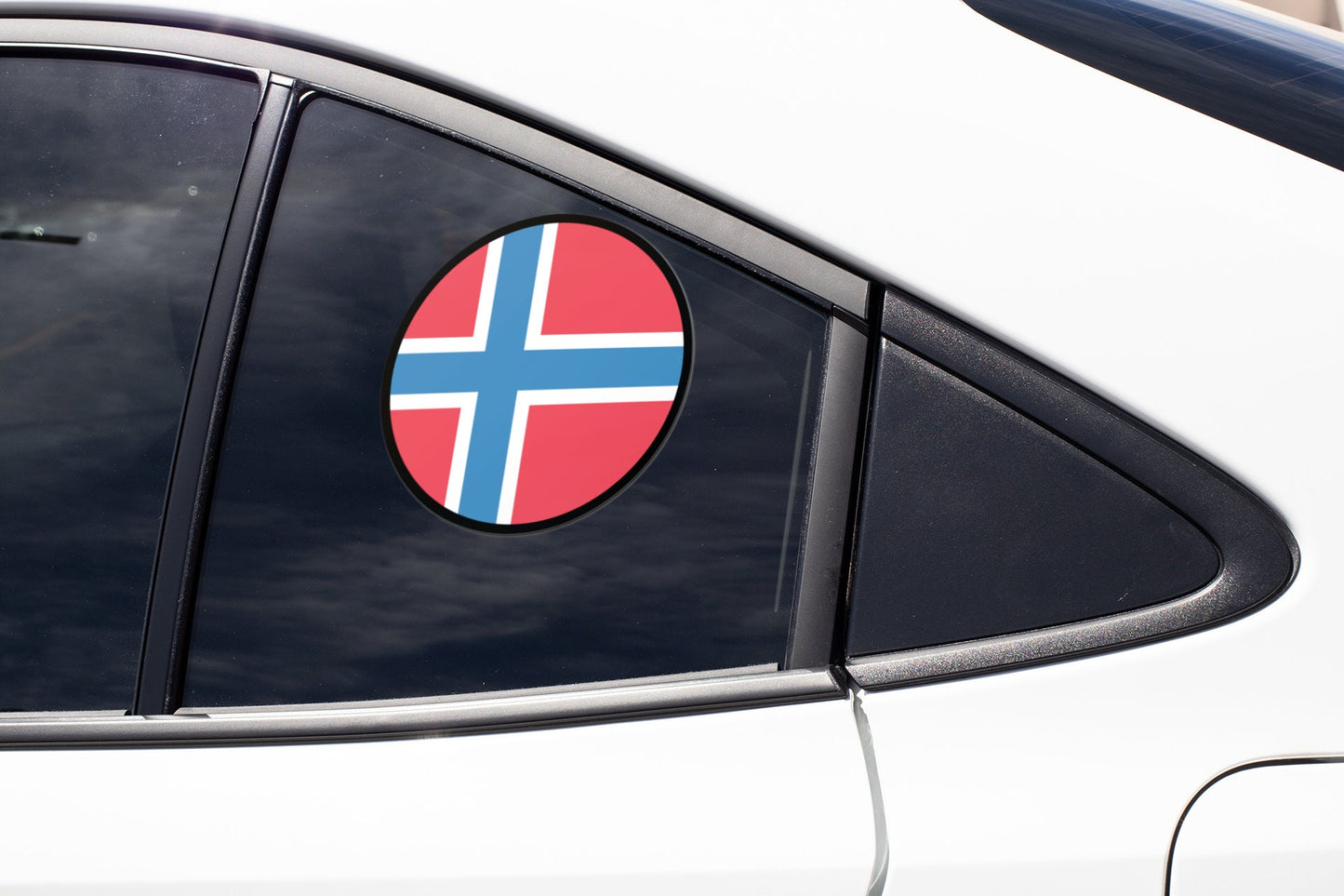 Norway Flag Circle Sticker Decal