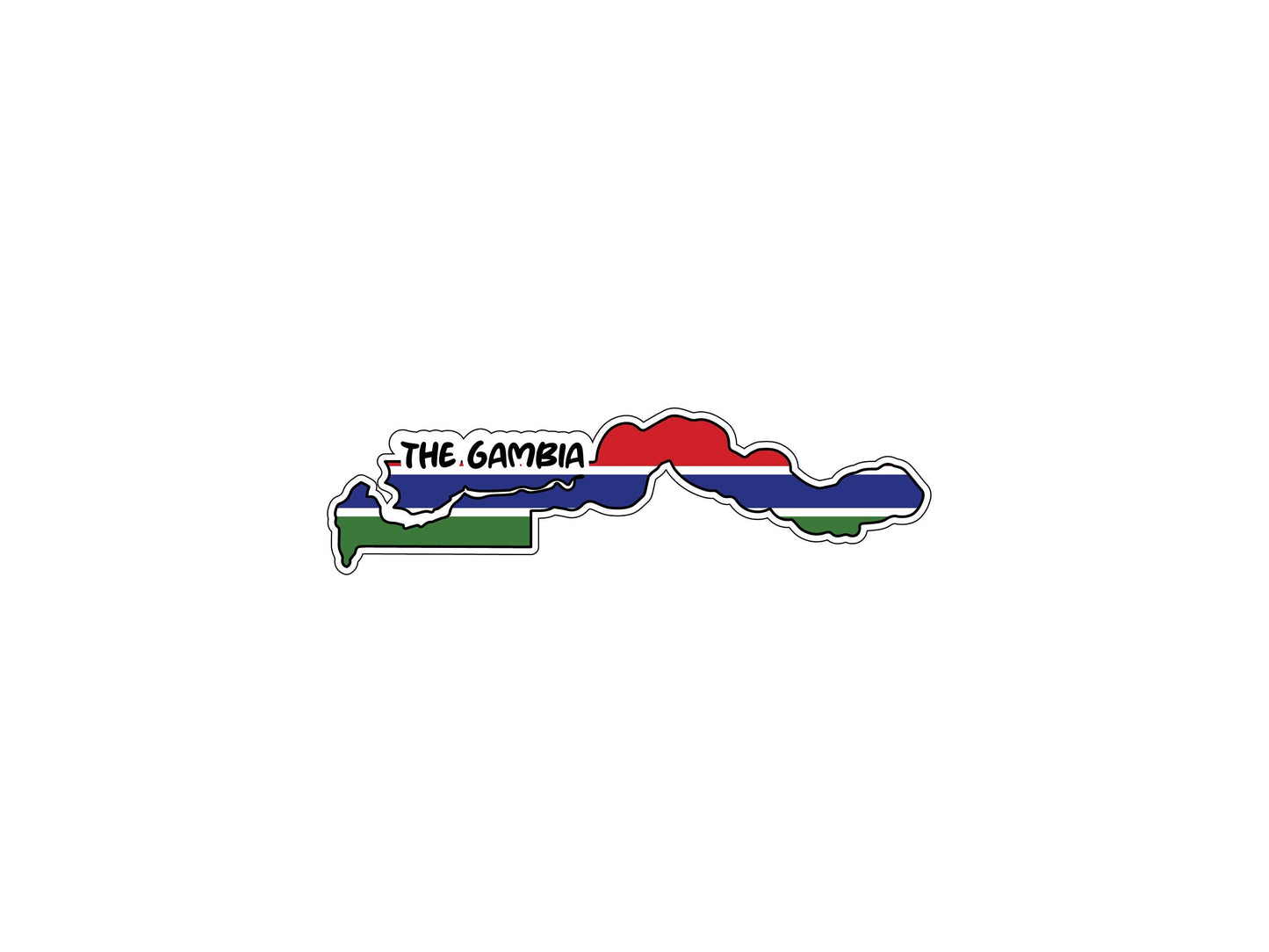The Gambia Map Flag Sticker Decal