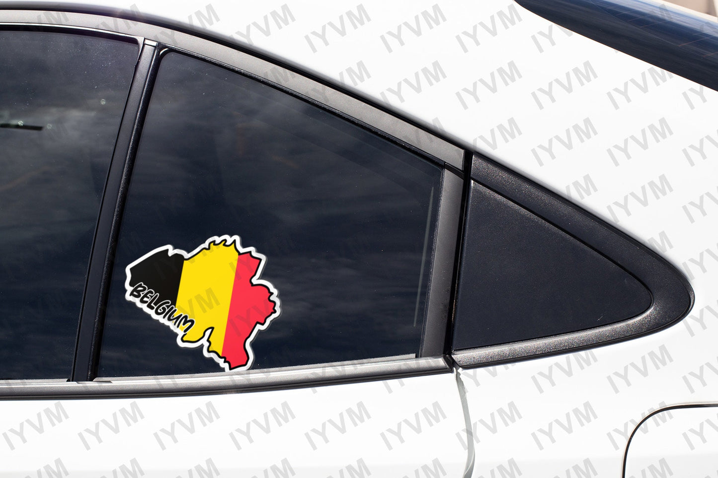 Belgium Map Flag Sticker Decal / Brussels / Eendracht maakt macht / L'union fait la force / Einigkeit macht stark / Belgian