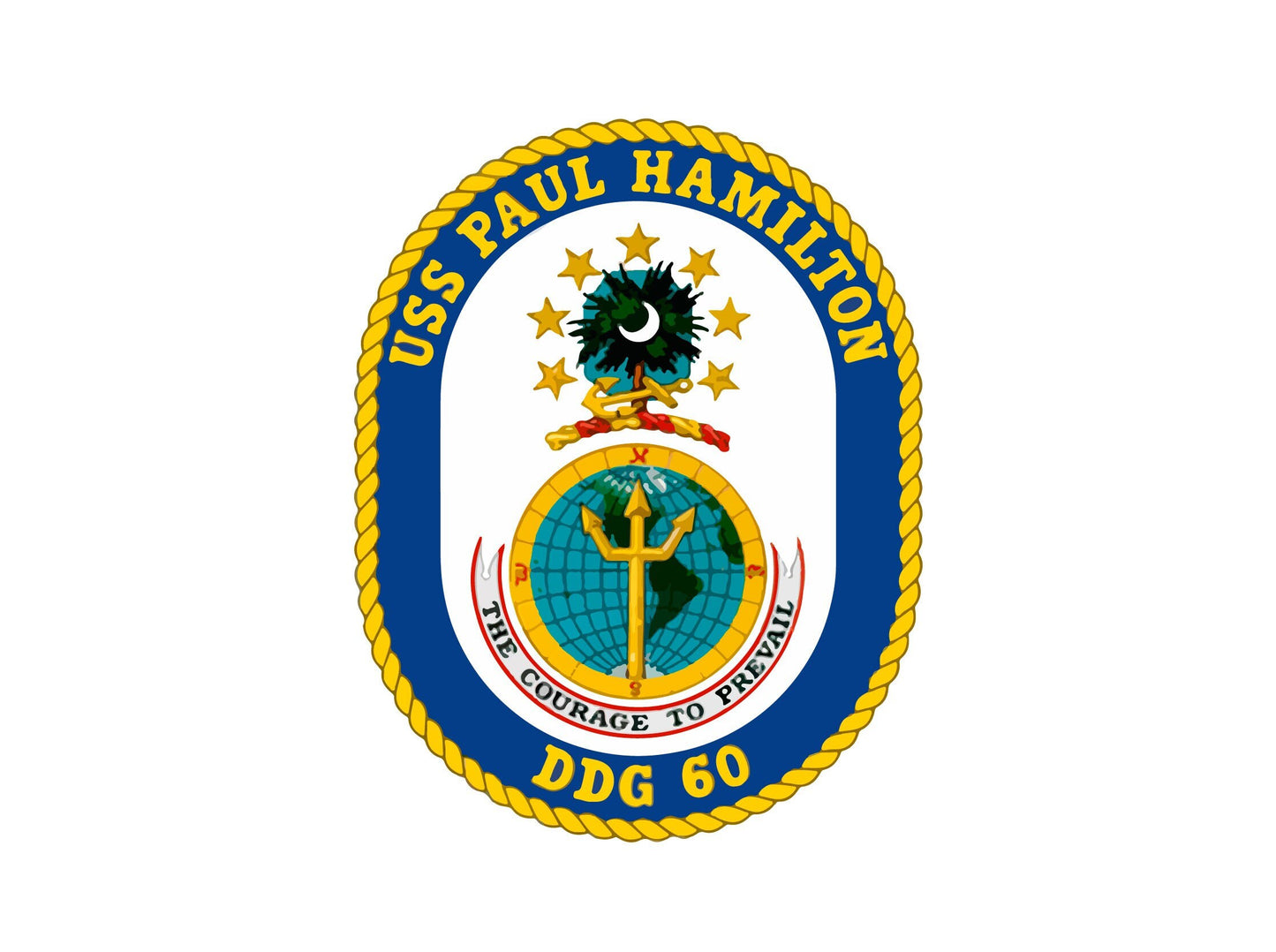 USS Paul Hamilton DDG-60 Badge Sticker Decal Arleigh Burke Class Destroyer Car Sticker Bumper Sticker for Car Emblem