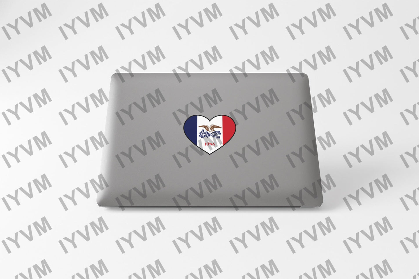 State of Iowa Flag Heart Sticker Decal  USA Iowa State  Des Moines  The Hawkeye State