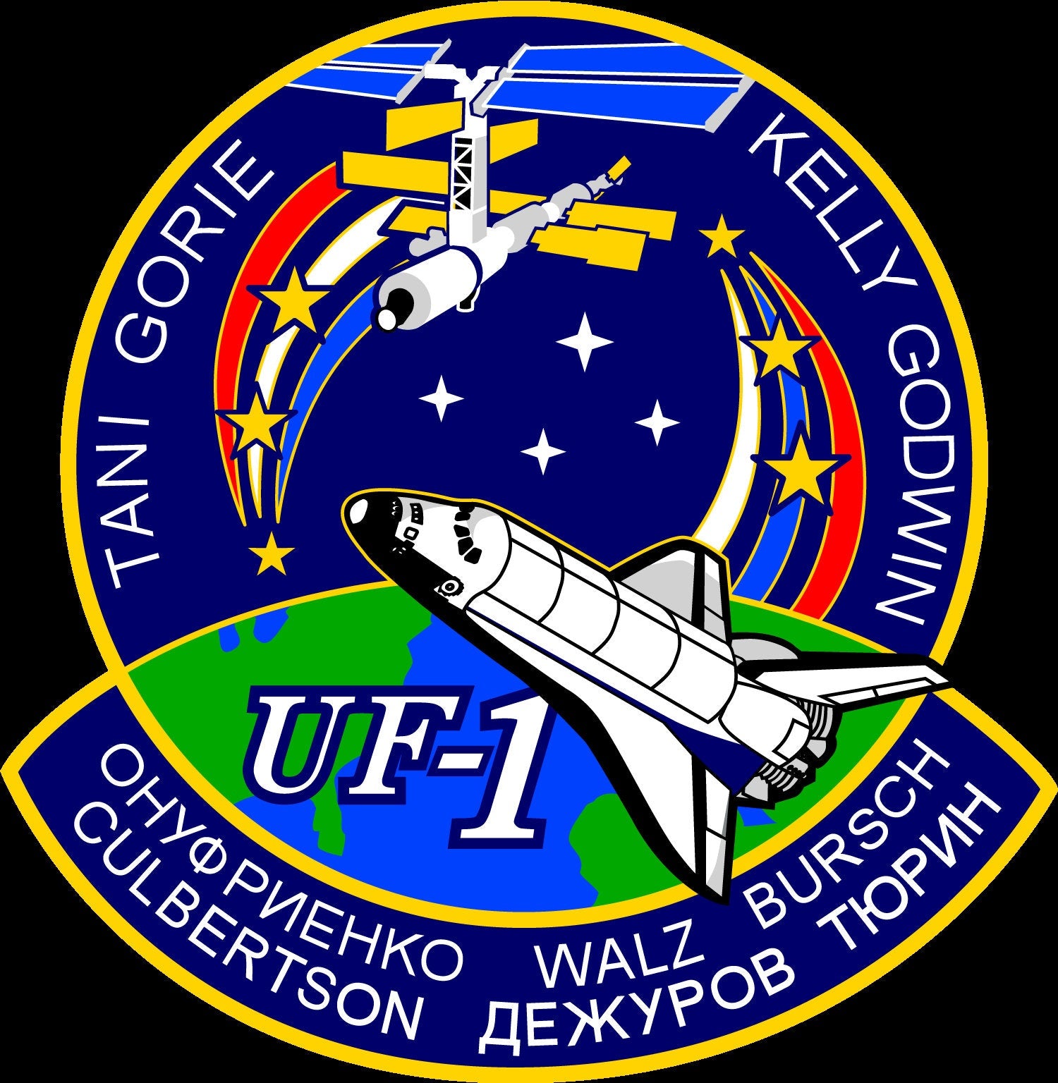 the emblem of the uf - 1 space shuttle organization