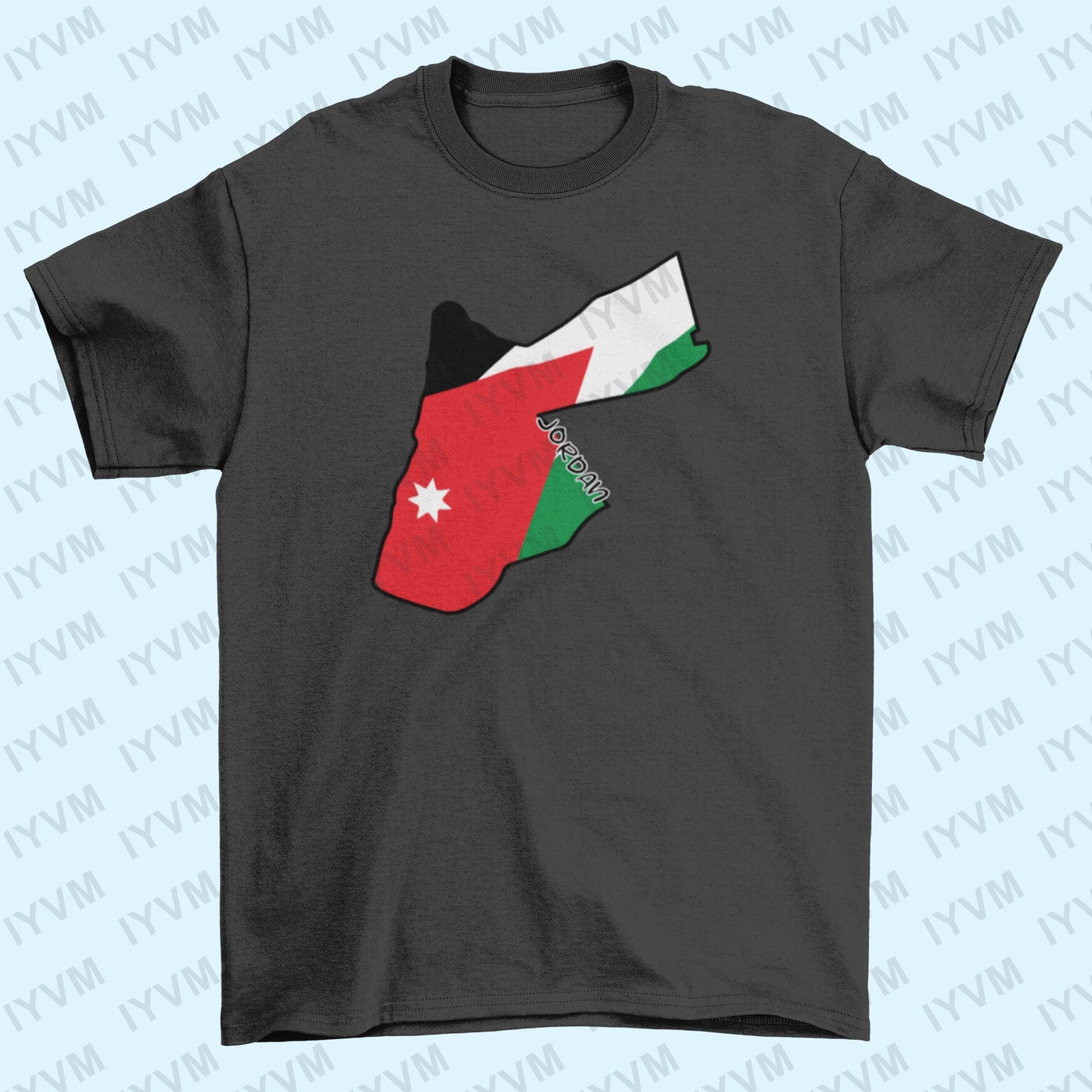 Jordan Map Iron On Heat Transfer Vinyl HTV / Hashemite Kingdom of Jordan / الله، الوطن، الملك / Amman /